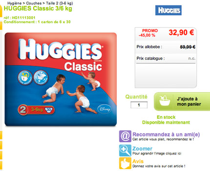 Couches Huggies pas cher